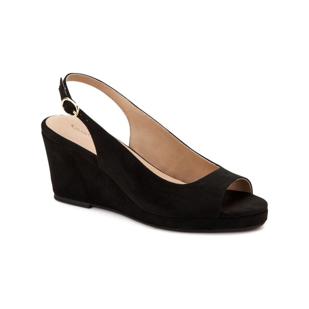 CHARTER CLUB Womens Black Espadrille Trim Tamaare Wedge Slingback Sandal 5 M